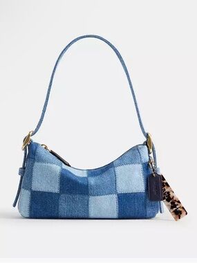 Coach Patchwork Denim Shoulder Bag - Blue